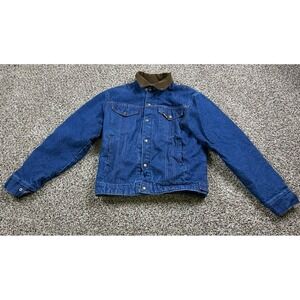 Vintage Saddle King Jacket Mens 38R Denim Blanket Lined Barn‎ Western Made USA